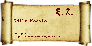 Réz Karola névjegykártya